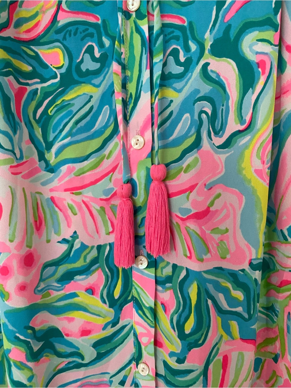 Lilly Pulitzer Multicolor Floral Halter Maxi Dress - Turquoise, Pink, Green - Picture 11 of 13